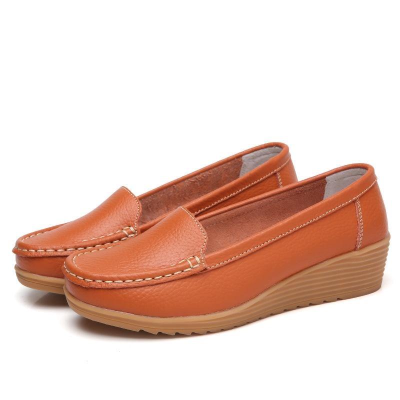 Women Shoes Soft Leather Shoes with Heels Loafers Black Flat Shoes Women's Moccasins Casual Flats Female Footwear
