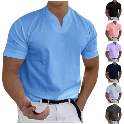Herren Kurzarm V-Ausschnitt T-Shirt Lässig Basic Uni Business Fitness Top Leicht Atmungsaktiv Slim Fit T-Shirt für den täglichen Gebrauch