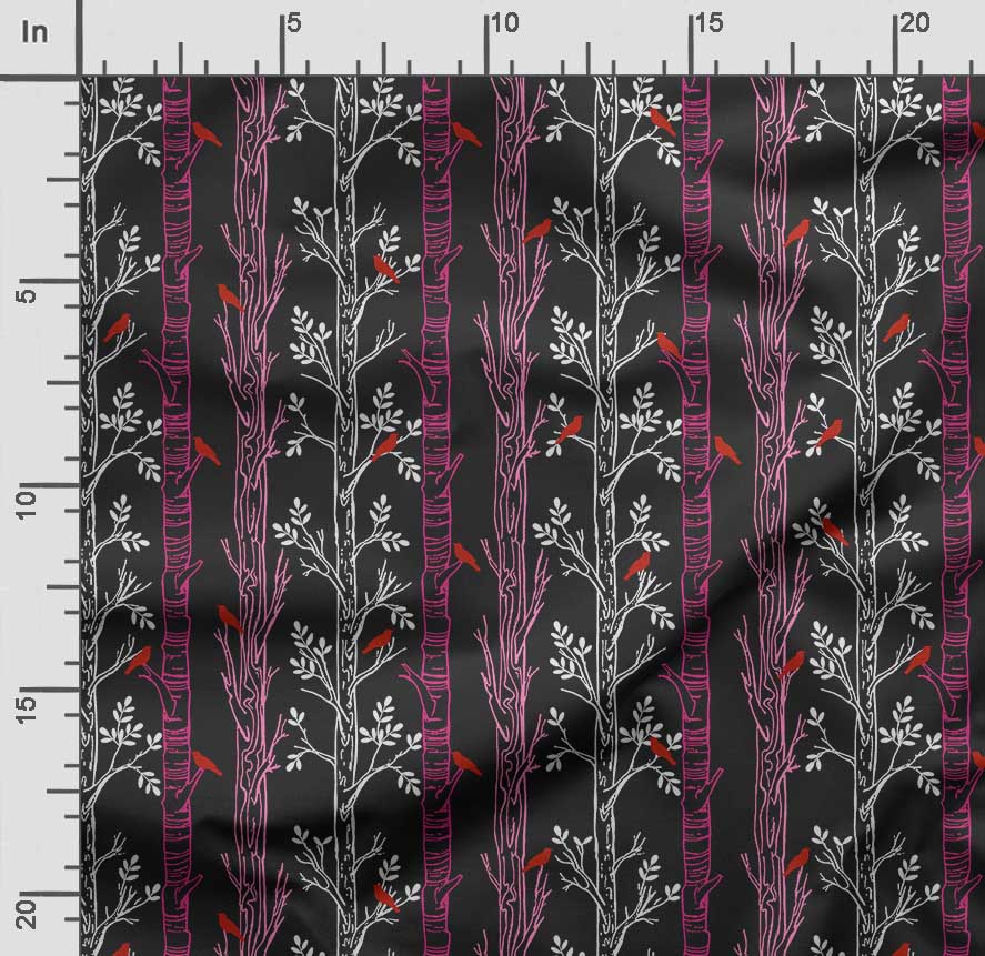 Soimoi Potisk ptáků s listy, Bavlna Cambric, Prošívaná látka prodávaná The Yard 42 palců široká, bavlněná látka střední gramáže, Šicí potřeby,