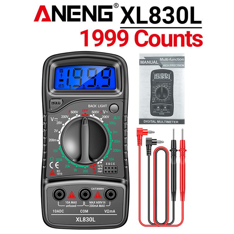 ANENG XL830L Digital Multimeter High-precision Voltage Current Meter Intelligent Portable Small Multimeter Transistor Data Hold
