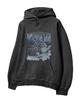 Terry Brushed Pigment Romantic Rose Oversized Hoodie Charcoal