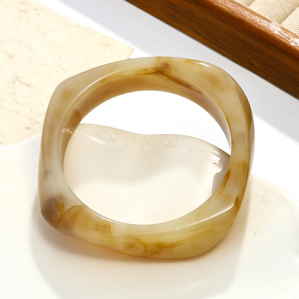 European and American geometric smudge coffee bracelet resin arc bracelet niche design student girlfriend jewelry women