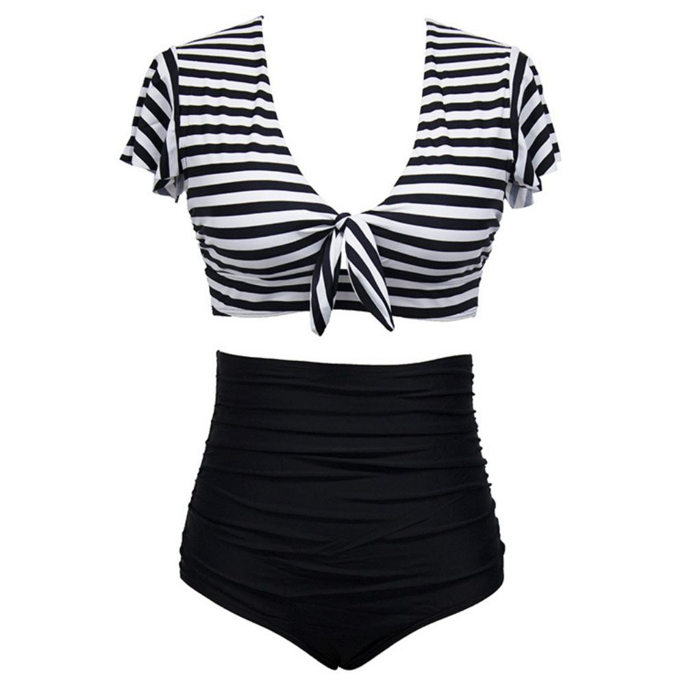 High Waist Bikini European and American Plus Fat Plus Size Swimsuit Women's Split Swimwear