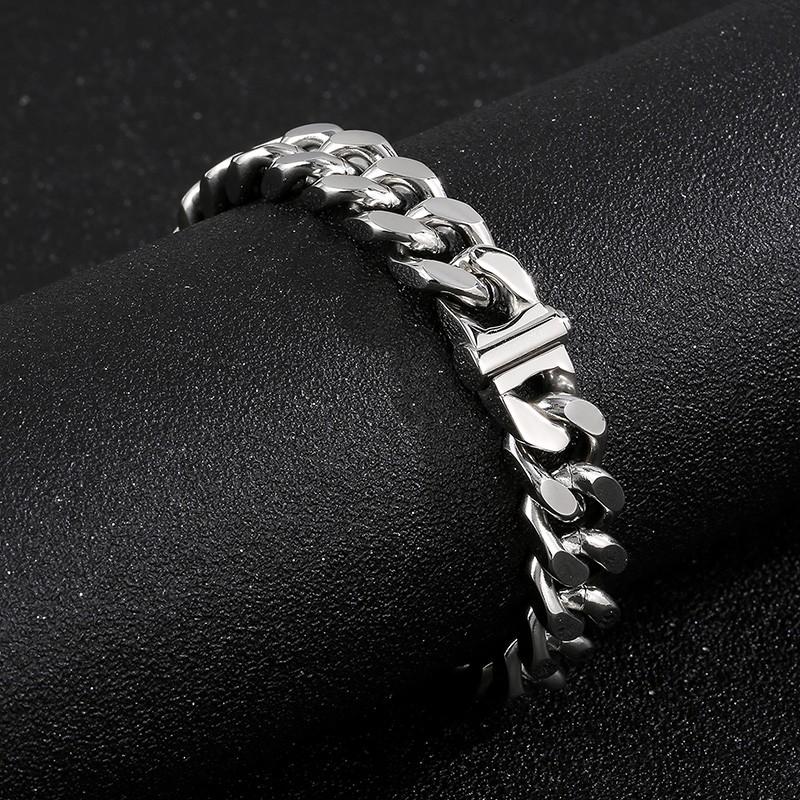 Kalen 10/12/13MM Cuban Chain Heavy Bracelet Shiny Necklace for Men 316L Stainless Steel Gold Color Jewelry Birthday P arty Gift