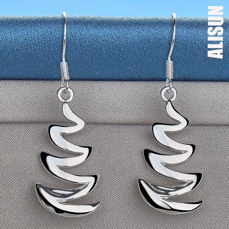 925 Sterling Silber Halbmond Anhänger Piercing Ohrringe Modischer Hochzeitsschmuck