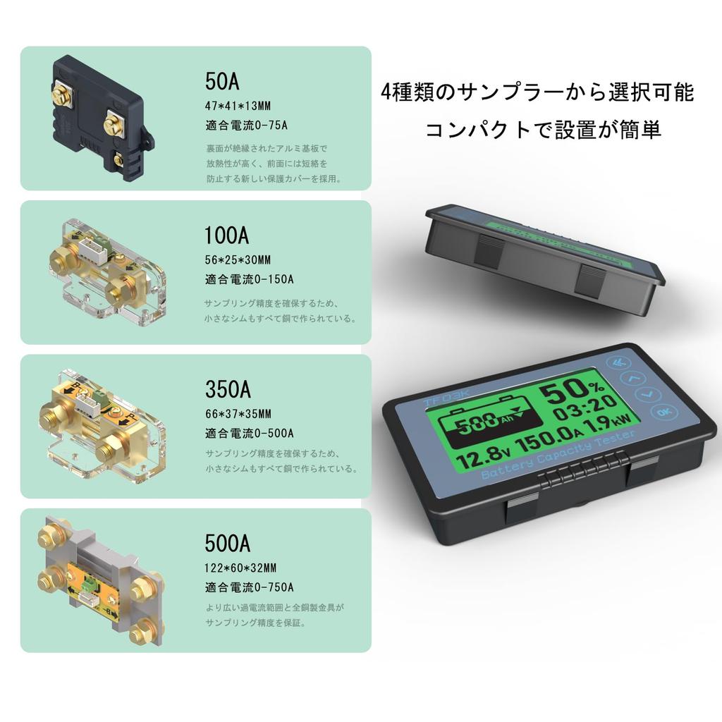 Kolemz Battery Monitor Voltmeter Ammeter Multifunctional with 500A Shunt for