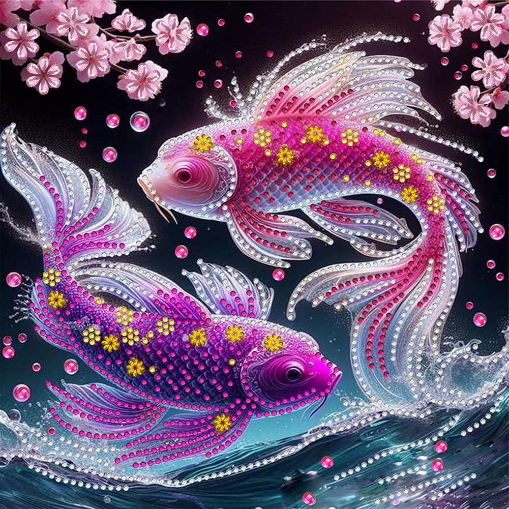 5D DIY Partial Special Shaped Drill Diamond Painting Kit Fish Decoration