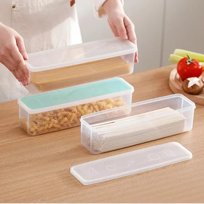 Noodle Food Preservation Box Kitchen Plastic with Lid Sealed Container Large Capacity Rectangular Fruit Egg Refrigerator Storage