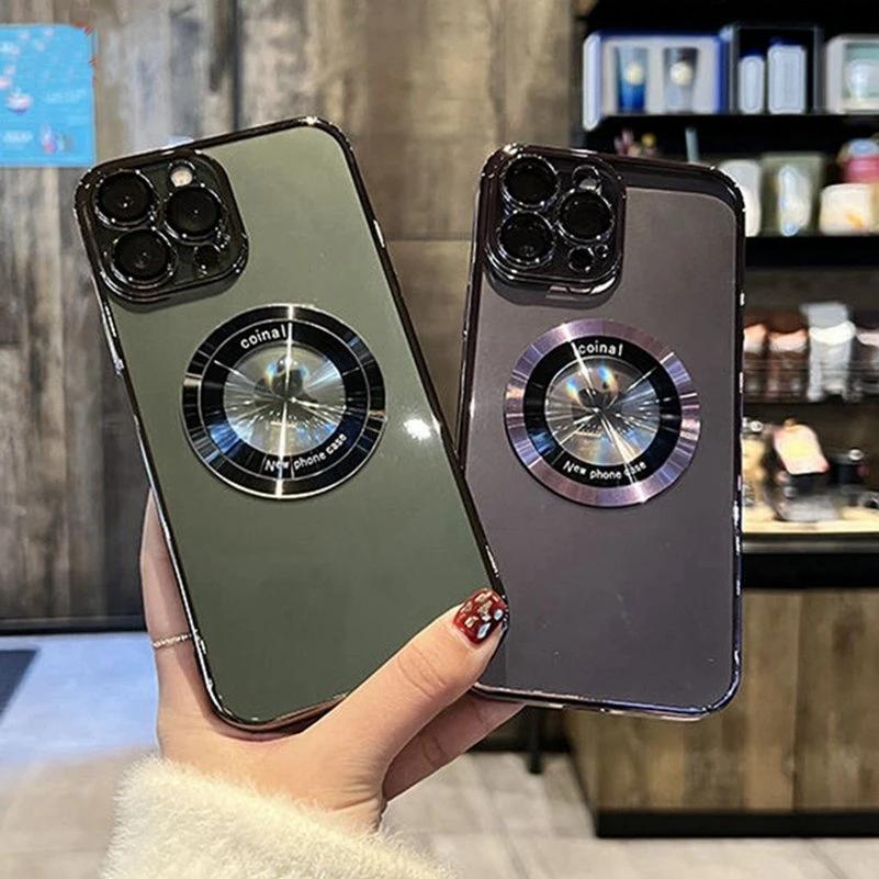 

Отверстие для логотипа Magsafe Чехол для iPhone 14 Pro Max Роскошный прозрачный ПК Магнитная крышка для iPhone 12 13 11 Pro Max X Xs Xr 7 8 Plus