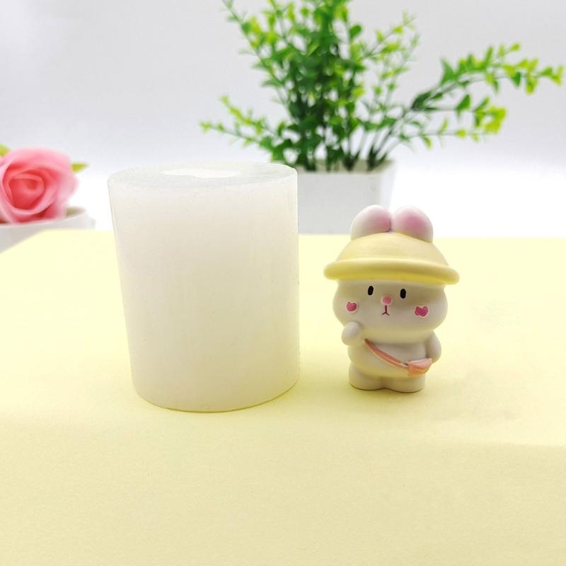 Cartoon Rabbits Silicone Molds Crafts Ornament Plasters Mold Handmade Scented Candle Mould Home Decorations Tool