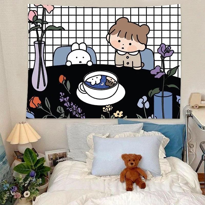 Cartoon Cute Animation Wall Decoration Tapestry Home Living Room Tapestry