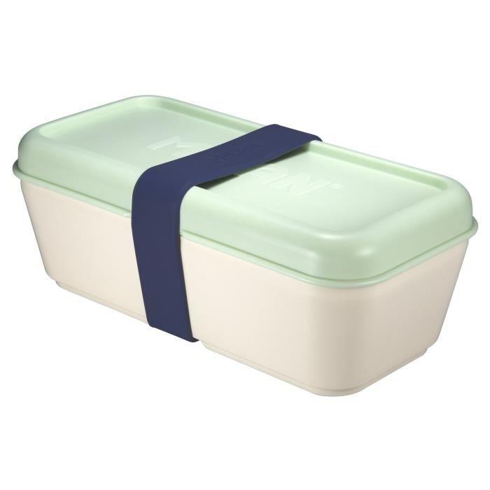 Boîte repas - Rectangulaire - 0,75 L - Couvercle vert - BPA free