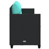 Sun Lounger with Cushions Black Poly Rattan