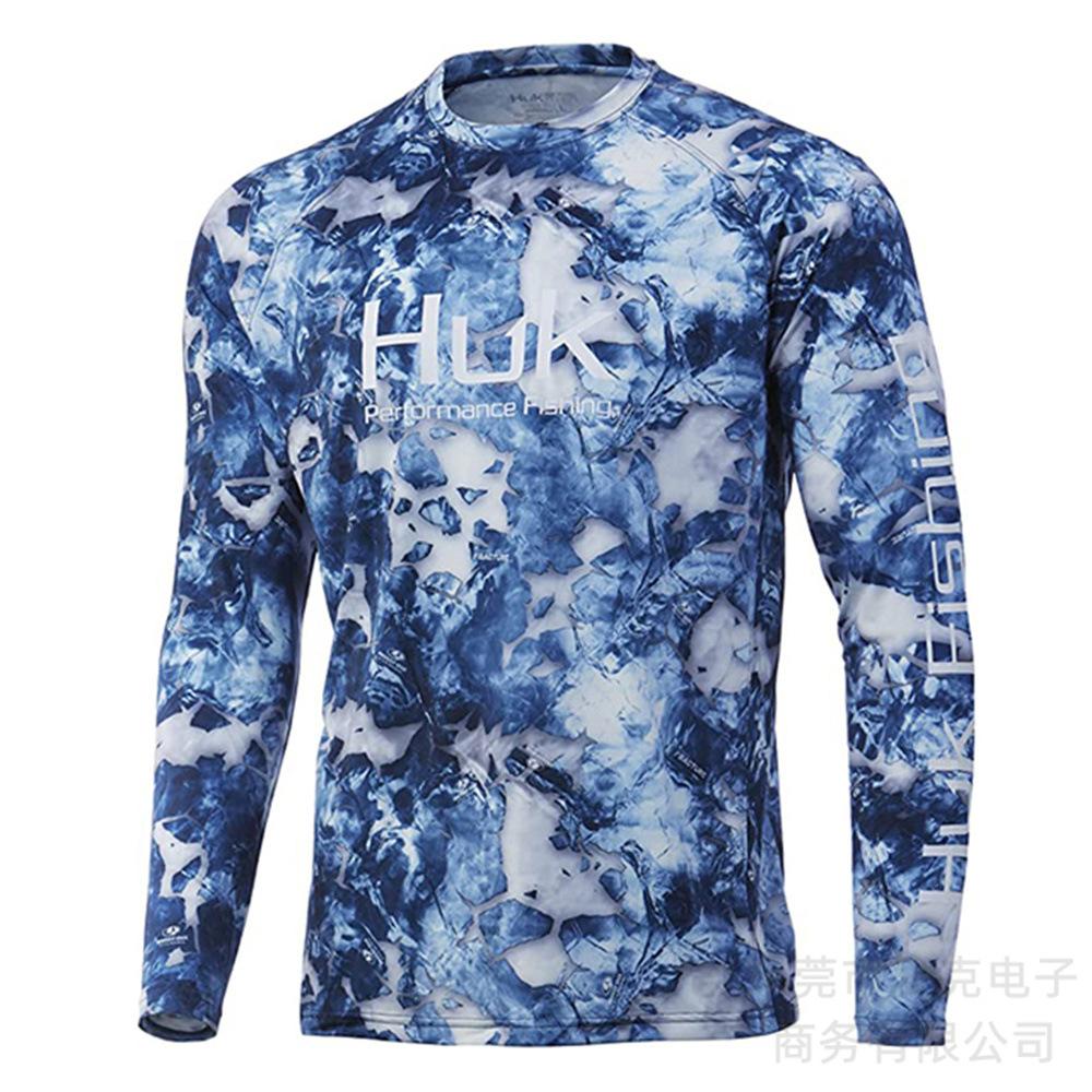HUK combinaison de pêche été hommes protection solaire sports de plein air chemise de pêche séchage rapide manches longues T-shirt léger respirant haut