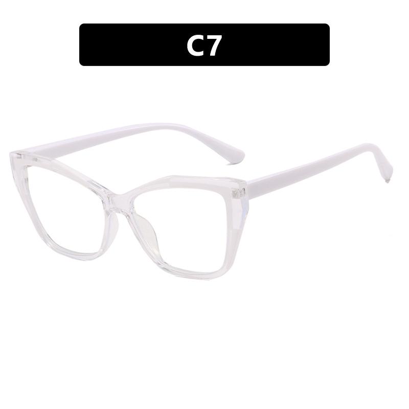 

2023 TR90 Color Block Anti-Blue Light Glasses Frame - Fashionable European & American Style with Flat Lenses