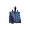 Coach Handbag Field 30 Large Capacity Water Corrugated Removable Shoulder Strap Fabric Tote Bag Shopping Bag Crossbody Shoulder Large Women's Navy