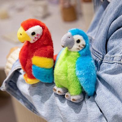 Standing Shoulder Parrot Doll Plush Toy Animal Cartoon Shoulder Magnet Magnetic Shoulder Decoration Doll Gift