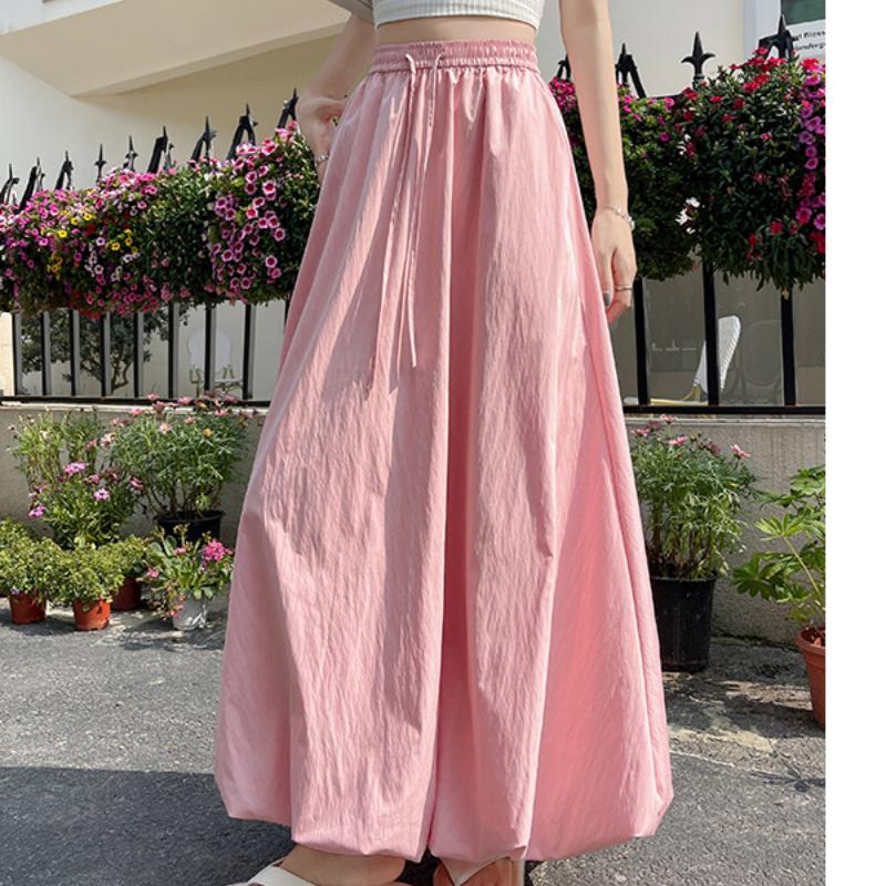 Modrá sukně s poupětem pro ženy na léto Nová lehká a prodyšná sukně s vysokým pasem Jemný styl Lucernová sukně