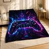 Neon Sci-Fi Gaming Controller Coral Fleece Blanket