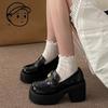 Fashion Autumn New Thick Heel Shoes Women's Fashion Round Head Deep Mouth Thick Sole Anti-slip Wear-resistant High Heels