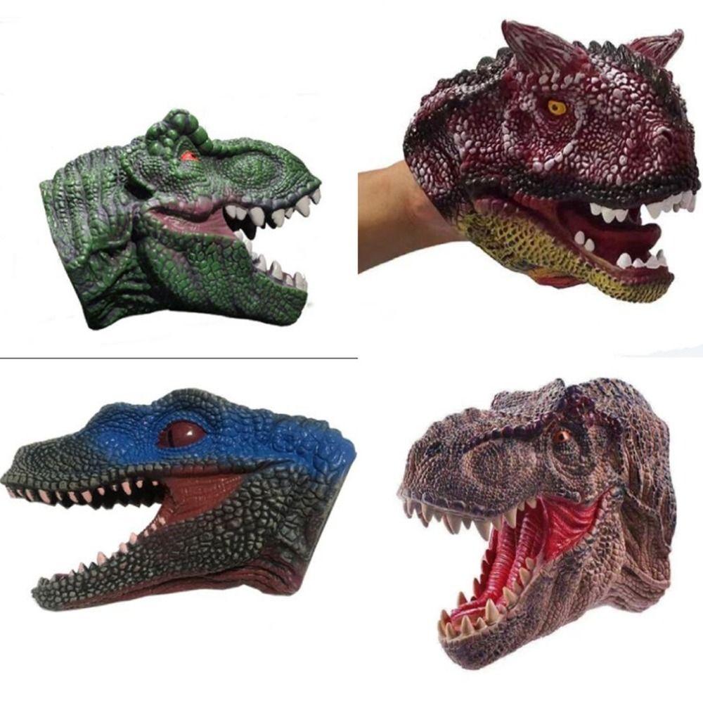 Soft Rubber Hand Puppet Crocodile Head Gloves Arm Size Head Puppets Realistic Dinosaur Head Model