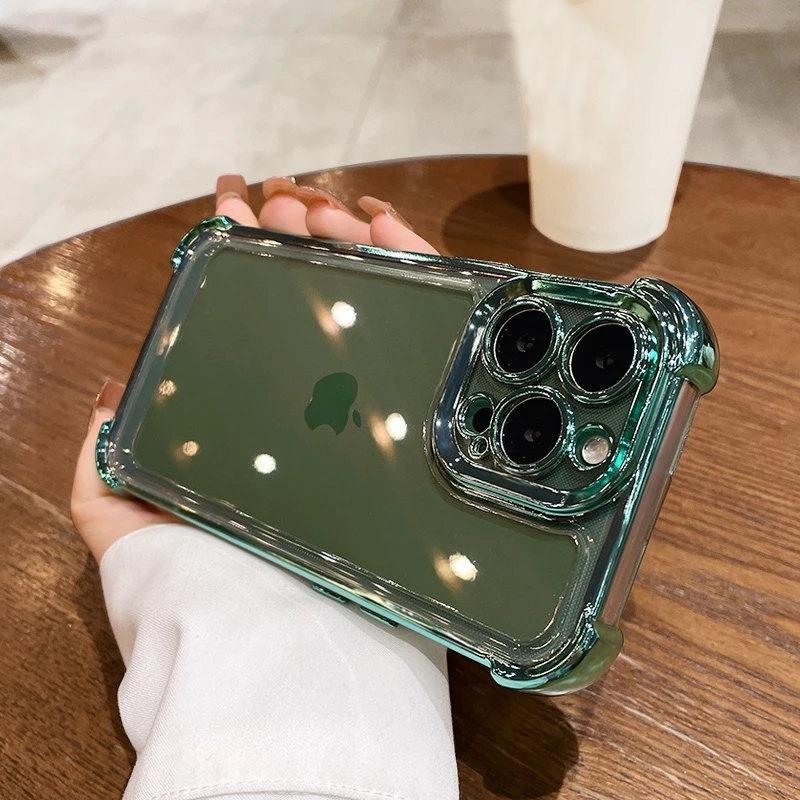 Luxus galvanisierte transparente Handyhülle für iPhone 14 13 12 11 Pro Max Plus X Xs XR Max Stoßstange stoßfeste klare Hüllen Abdeckung