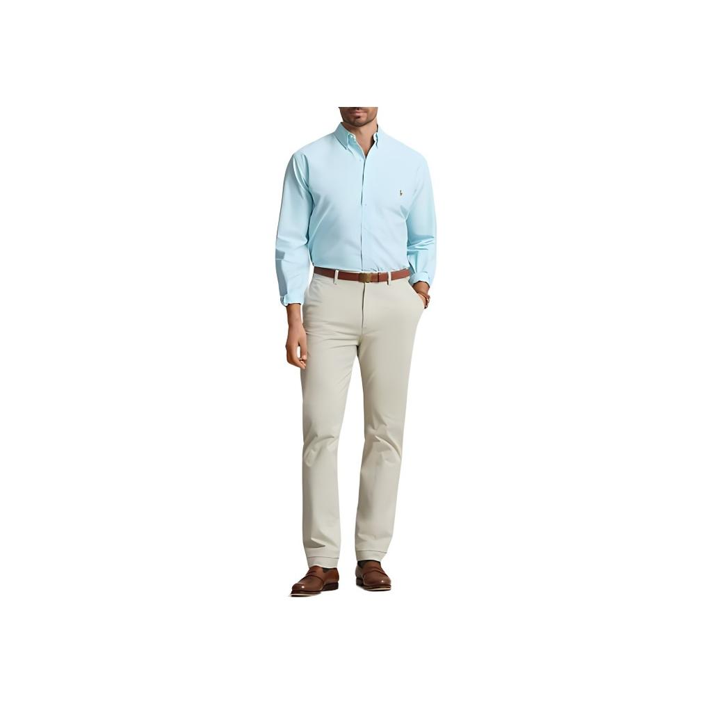 Polo Ralph Lauren Solid Logo Button-Down Collar Long Sleeve Shirt Men shirts Sky-Blue 710548535-003