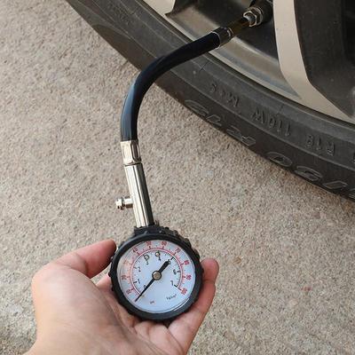 High Precision 100Psi Car Tyre Pressure Gauge Long Hose Tire Meter Detector For Auto Motorcycle Truck Tire Air Pressure Tester