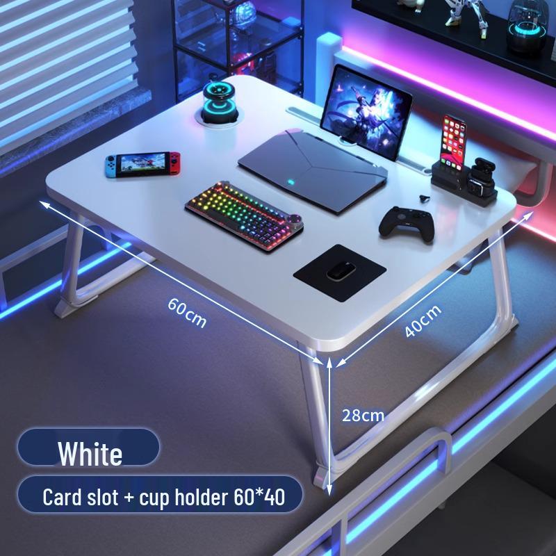 Compact Foldable Bedside Laptop Desk for Dorms - E-Sports Style Carbon Fiber Study Table