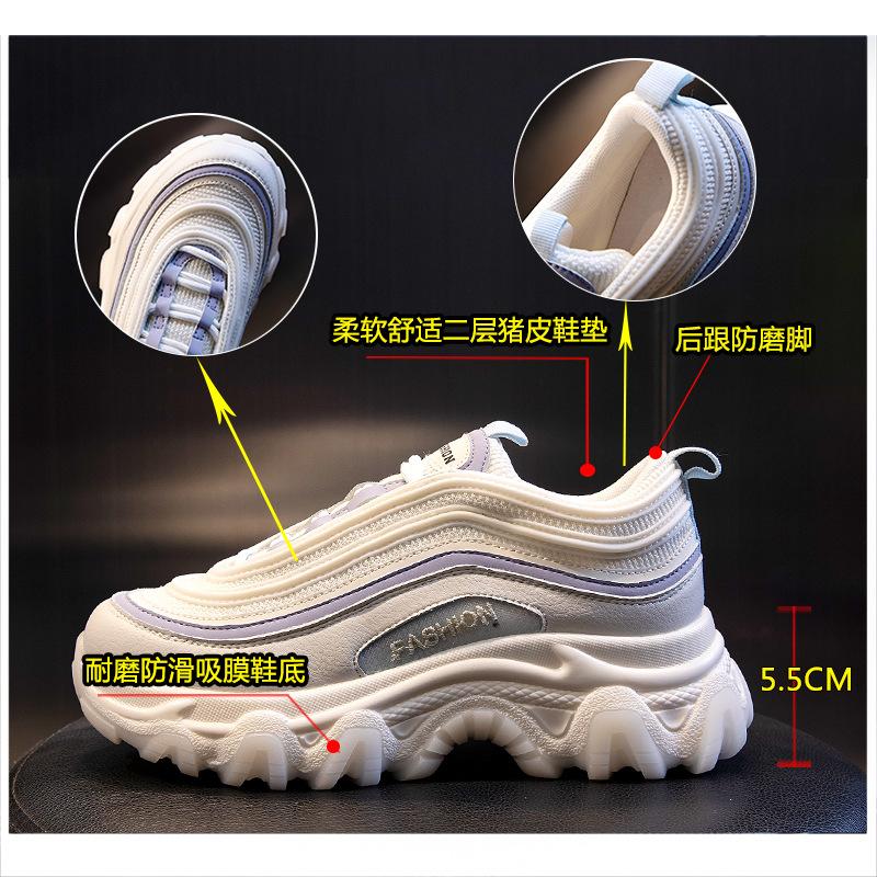 Absorbent Sole Dad Shoes Women's Spring 2025 New Thick-soled Heightening Sports Shoes Women's Running Breathable Casual Women's Shoes Tide