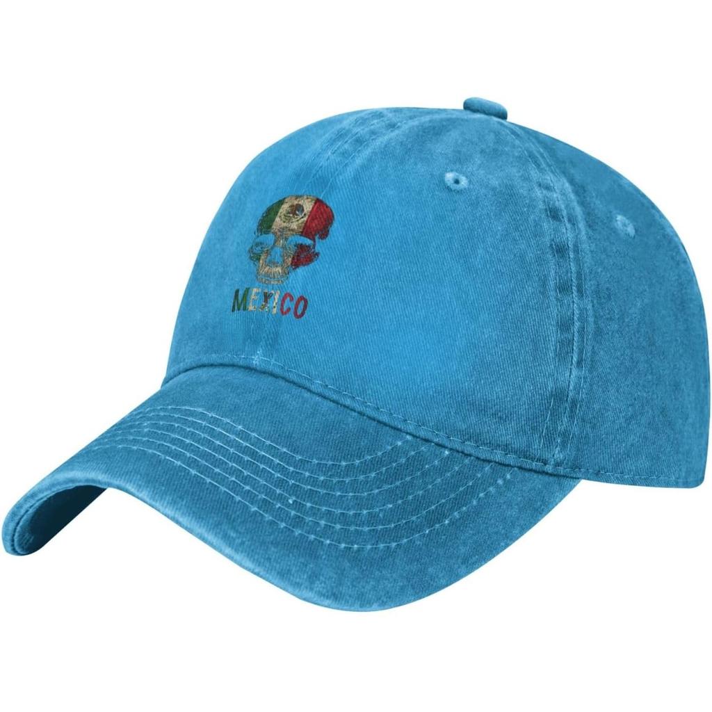 Mexican Skull Flag Washed Baseball Cap Distressed Cotton Casual Dad Hat for Unisex
