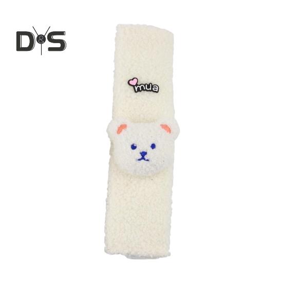 

Милый Медведь Декор автомобильный ремень безопасности чехол застежка лента мягкий плюшевый ремень сиденья защита шеи украшение автомобиля белый