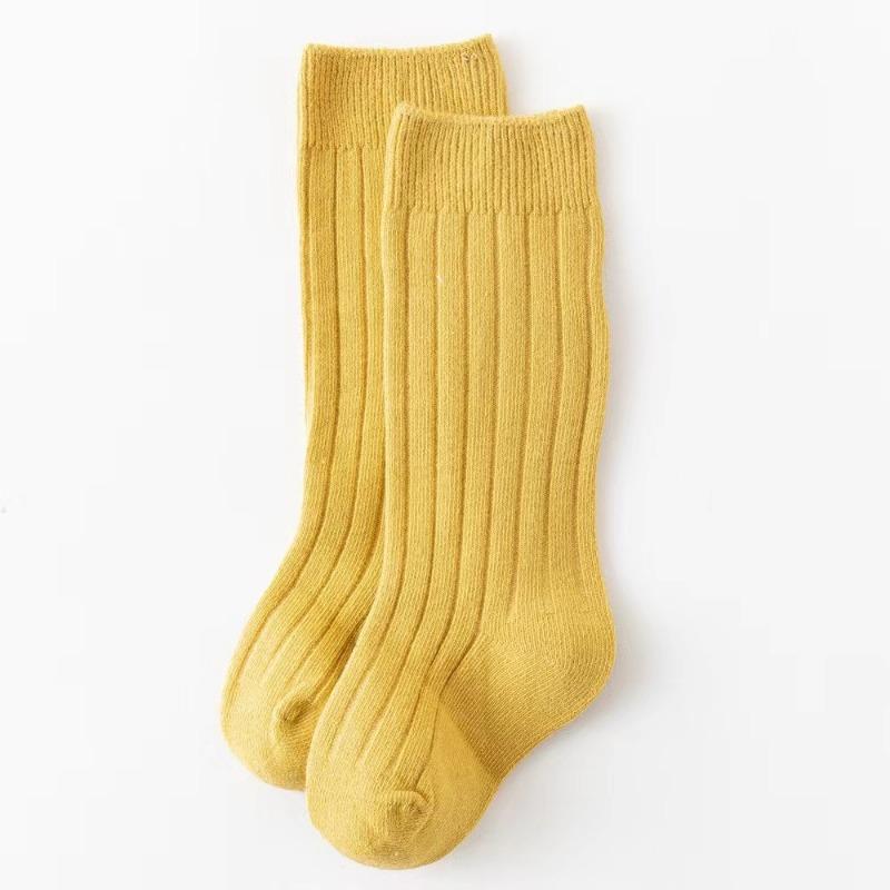 Lässige einfarbige Baby Jungen Mädchen Kniehohe lange Socken Baumwolle Atmungsaktiv Streifen Weiche Kindersocken Kinder Schulsocken