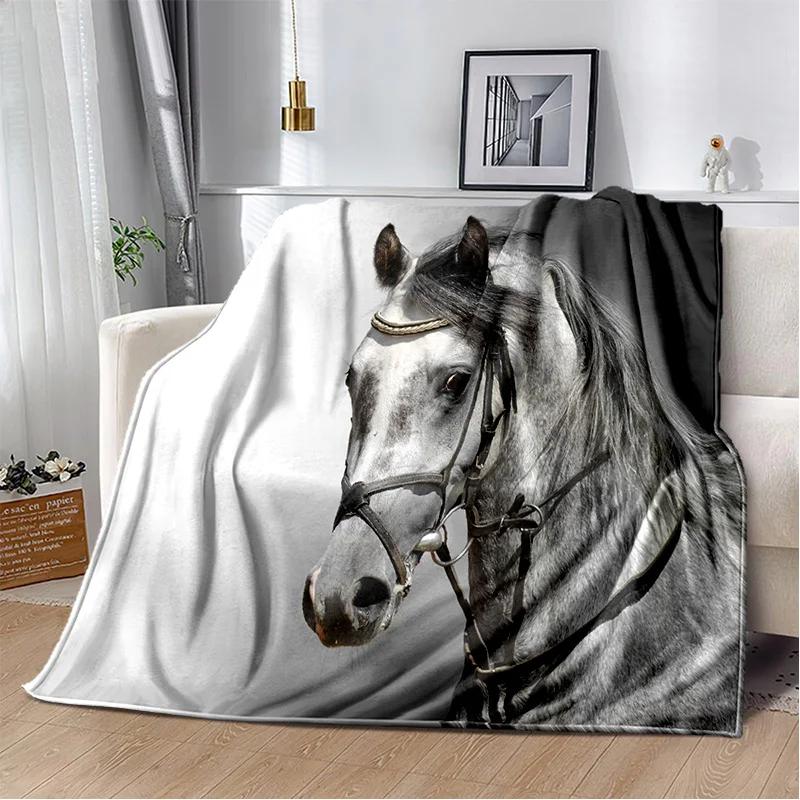 Horse Animal Pentium Gallant Steed Blanket,Soft Throw Blanket for Home Bedroom Bed Sofa Picnic Travel Office Cover Blanket Kids
