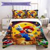 Super Mario Prints Bedding, Duvet Cover and Pillowcases, Birthday Gift (1 Duvet Cover + 2 Pillowcases, Pillow Insert Not included)JM009