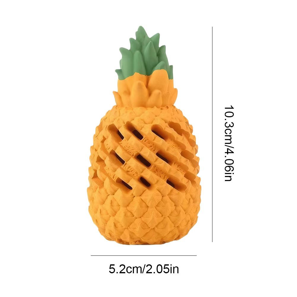 Yellow Pineapple Dog Chew Toy Reusable Dog Cat Toy Teething Chew Ball Rubber Interactive Toy Dental Clean Puzzle Toy Pet Supplie