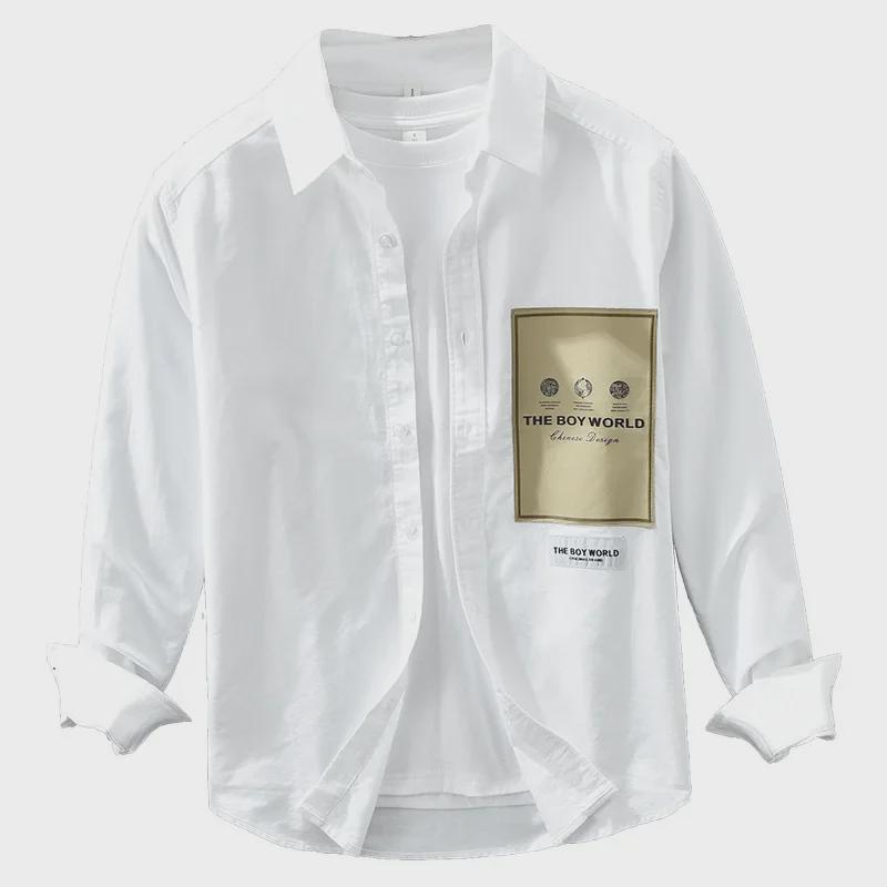 Men's Japanese Style Long-Sleeve Shirt: Youth Fashion, Casual and Loose Fit