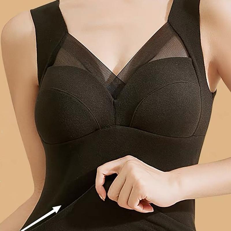 Autumn And Winter Seamless German Velvet Thermal Vest For Women Fixed Integrated Chest Pad Bottoming Thermal Underwear For Women