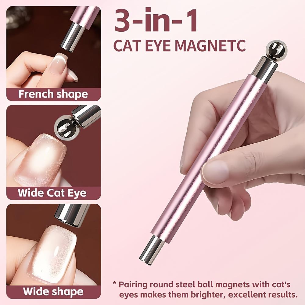 4-teiliges Katzenauge Magnetisches Nagelkunst-Set Katzenauge Gel-Nagellack Magnetische Werkzeuge Enthält Herzförmige Eisenplatte
