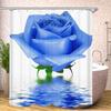 Red Rose Sunflower Shower Curtain Cute Bath Waterproof Curtains For Living Room Luxury Set Screen Bathroom Accessories Sets