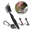 Brosse de nettoyage pour club de golf avec mousqueton et poils en nylon, outil de nettoyage de brosse pour équipement de golf portable et réutilisable