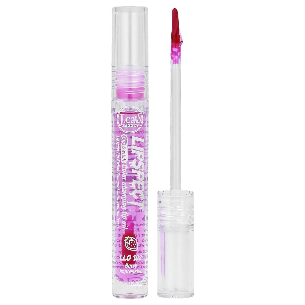 J.Cat Beauty, Lipspect Lip Sensor, Color-Changing Lip Oil, LLO 102 Very Impressive, 3 ml (0.1 fl oz)