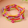 5 Stück Bunte Boho Handgemachte Blumenperlen Fußkettchen für Damen Mädchen Mehrschichtiges Knöchelarmband Kette Fußschmuck Geschenke
