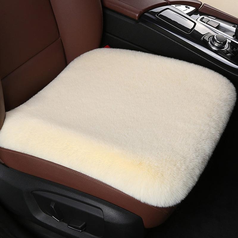 1PC Soft Square Seat Mat Imitation Rabbit Fur Warm Car Seat Cushion Fluffy Plush Breathable