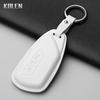 Genuine Leather Auto Key Fob Cover Case Housing Fit For Vw Volkswagen Golf 8 Skoda Octavia A8 Seat Leon Mk4 Protected Remote Key Ring Bag