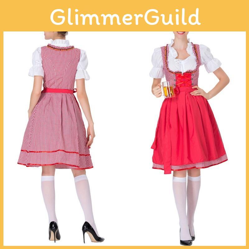 New German Beer Festival Dress Luxurious Cotton Embroidered Maid Outfit For Women