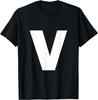 Letter V Capital Alphabet Monogram Initial T-Shirt