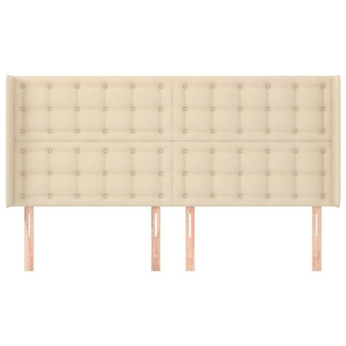 VidaXL Tête de lit avec oreilles Crème 183x16x118-128 cm Tissu3120033