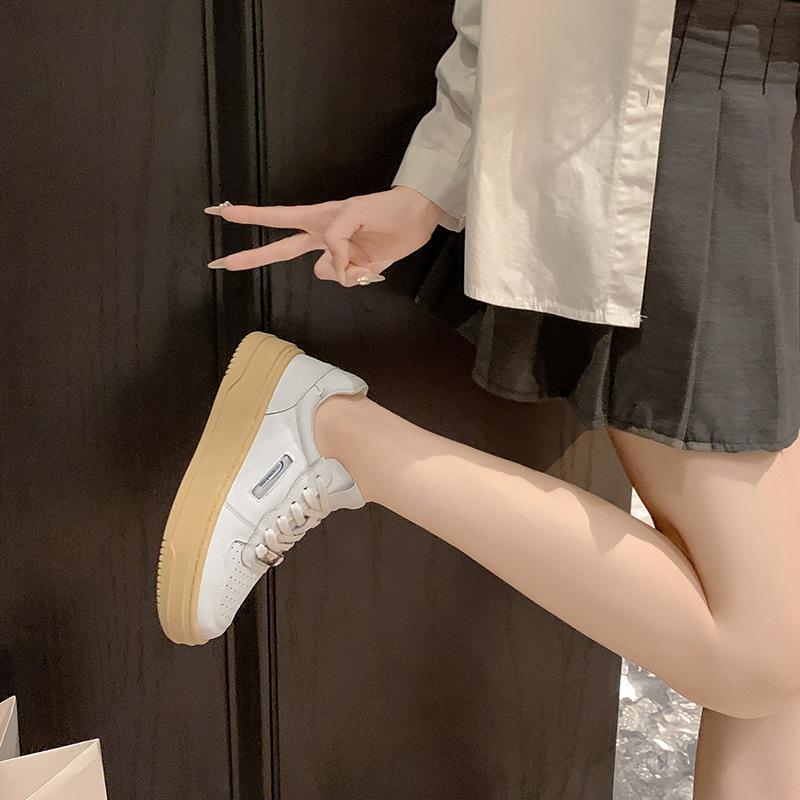 Little white shoes women's leather 2025 spring new versatile niche platform sports casual shoes board shoes women