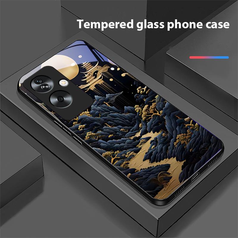 Jubao Basin Water Für Oppo A79 5G 58 78 74 60 4G Reno 11F Realme GT 6 11 Note 50 10 C55 X2 Gehärtetes Glas Schwarz Handyhülle